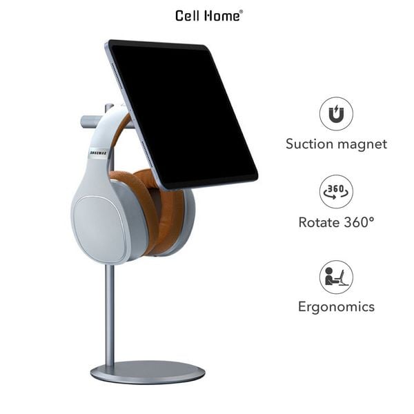 Giá đỡ iPad nam châm kiêm giá treo tai nghe nam châm Magnetic kệ để iPad xoay 360