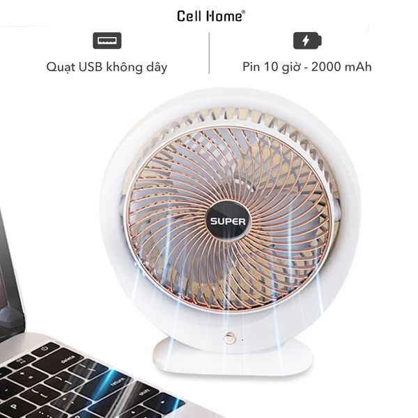 Quạt USB mini để bàn CellHome Super Desktop Fan 2000 mAh