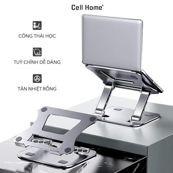 Giá Đỡ Laptop LS515 bằng nhôm cho Macbook Laptop Tablets có thể điều chỉnh góc xoay 180° gấp gọn tiện dụng