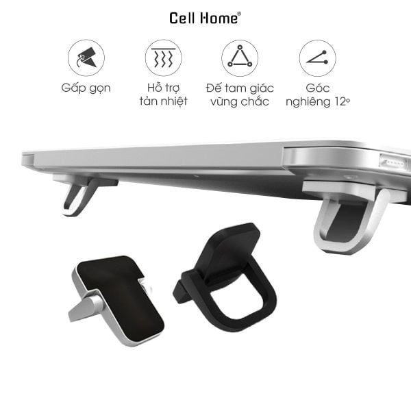 Giá đỡ tản nhiệt Laptop chân đế mini siêu mỏng gấp gọn (bộ 2 cái)