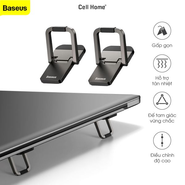 Giá đỡ laptop tản nhiệt Baseus Slim Laptop Kickstand siêu mỏng gấp gọn (bộ 2 cái)