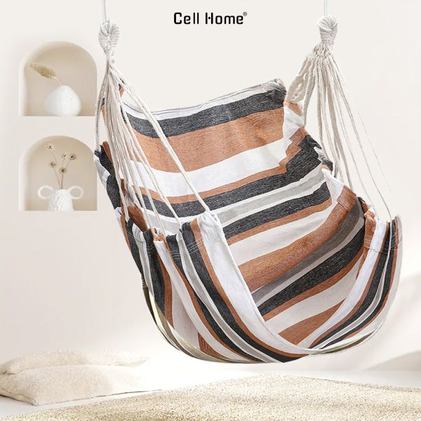 Ghế võng xích đu treo trong nhà ngoài trời kèm 2 gối lót