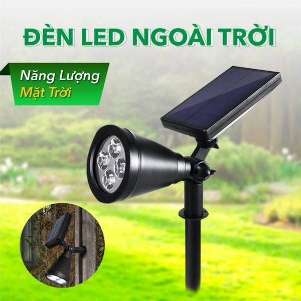 Đèn năng lượng mặt trời sân vườn chống nước trang trí lối đi, tiểu cảnh, non bộ, cây cảnh 2 chế độ màu ánh sáng