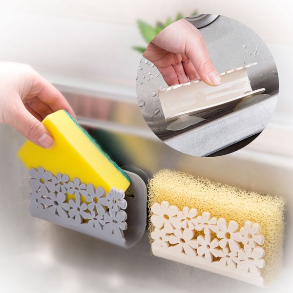 Giá để miếng rửa bát / xà phòng gắn bồn rửa chén nhà bếp, nhà tắm dạng kẹp giác hút tiện lợi
