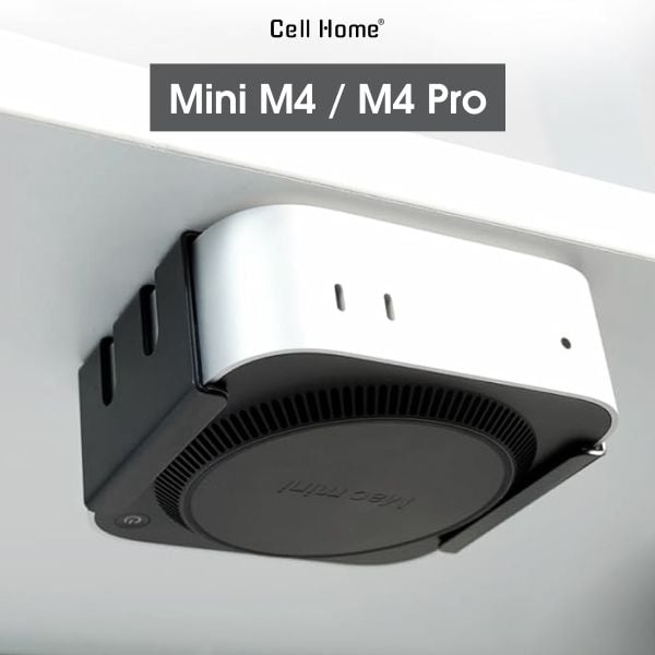 Giá đỡ Mac Mini M4/M4 Pro gắn dưới bàn, sau màn hình chuẩn VESA