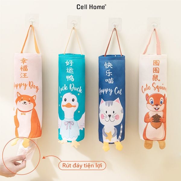 Giỏ treo đựng túi nilon tái sử dụng cho nhà bếp gọn gàng tiết kiệm không gian