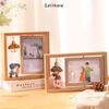 Khung ảnh để bàn xoay 360 gỗ tự nhiên phong cách Scandinavian (02 tấm hình 10x15cm)