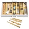 Bộ 4 thanh chia ngăn kéo gọn gàng bằng gỗ tre cho tủ bếp, tủ quần áo kèm 4 thanh chia ô