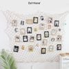 Lưới dây thừng trang trí treo ảnh kèm khung ảnh giấy và kẹp gỗ decor tường