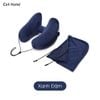 Gối cổ ngủ trưa văn phòng công thái học, gối tựa đầu bơm hơi chữ H kèm nón che mắt