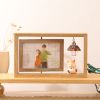 Khung ảnh để bàn xoay 360 gỗ tự nhiên phong cách Scandinavian (02 tấm hình 10x15cm)