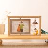 Khung ảnh để bàn xoay 360 gỗ tự nhiên phong cách Scandinavian (02 tấm hình 10x15cm)