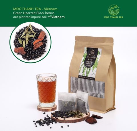 MỘC THANH TRÀ- TRÀ ĐẬU ĐEN XANH LÒNG RANG MỘC & CỎ NGỌT & HÀ THỦ Ô