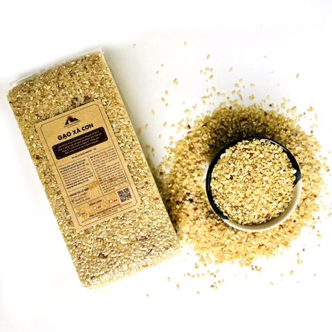 Smile Farm Kontum - Gạo Xà Cơn Trắng (dạng Lứt, tỷ lệ cám 100%) 1kg, Canh Tác Thuần Tự Nhiên