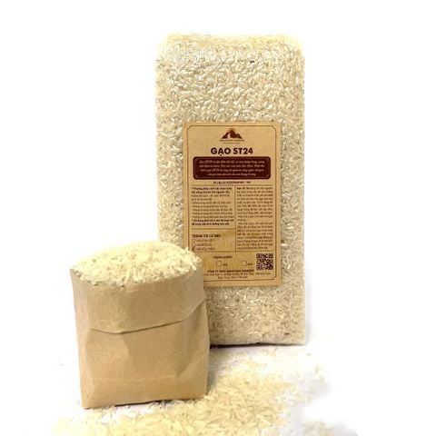 Smile Farm KonTum - Gạo ST24 (dạng lứt, 100% cám) 1kg, Canh Tác Thuần Tự Nhiên