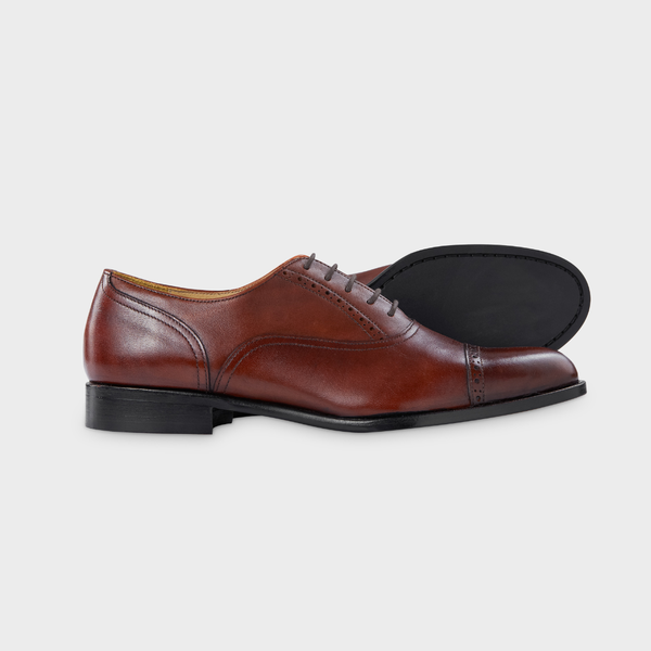 Oxford Captoe New Nâu Đỏ