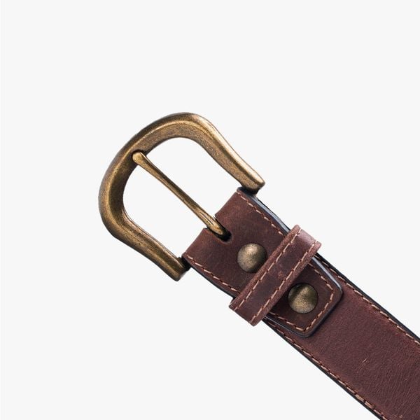 Dây Nịt Da Bò Nâu Đỏ