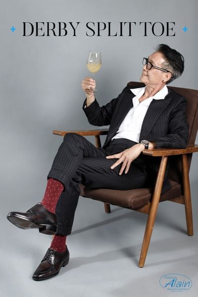 Derby Split Toe Nâu Đỏ