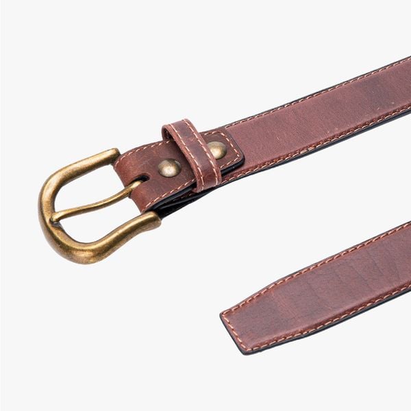 Dây Nịt Da Bò Nâu Đỏ