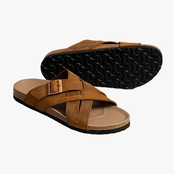 Dép Trấu Knit Nâu Sáp