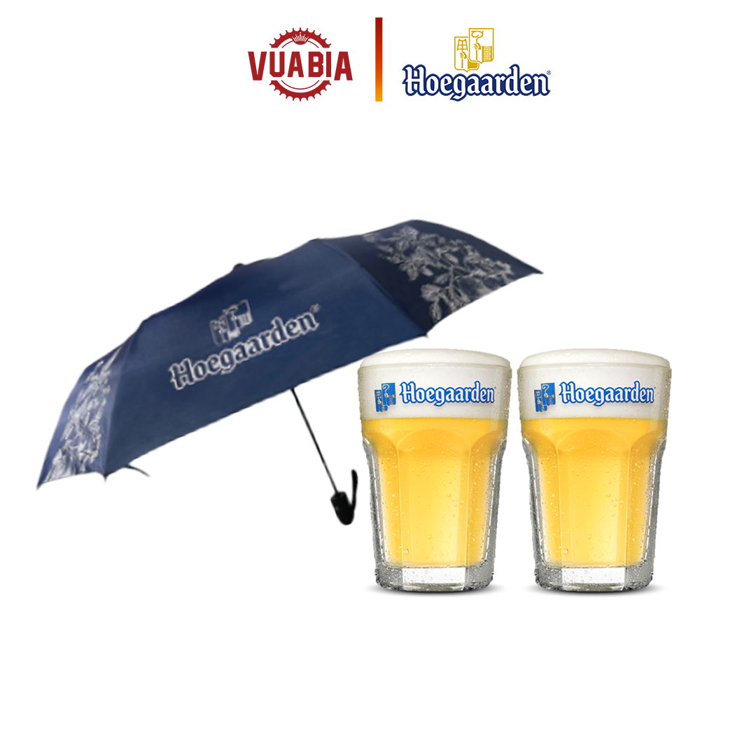 Combo 2 Ly Hoegaarden 250ml + Dù Hoegaarden Cao Cấp - QUÀ TẶNG KHÔNG BÁN