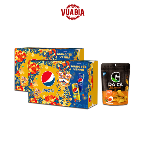 Combo 2 Thùng Pepsi Tết 24 Lon 320ml + Gói Snack Da Cá - QUÀ TẶNG KHÔNG BÁN