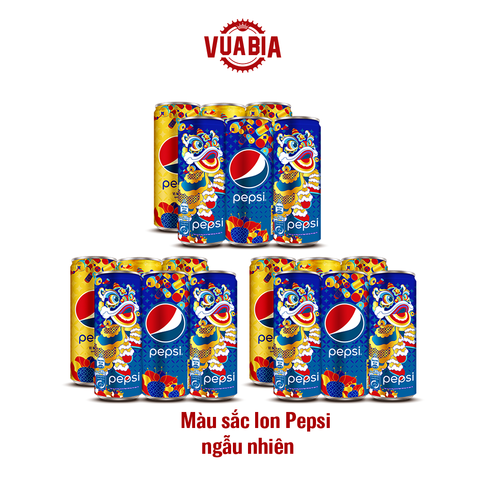 Combo 3 Lốc 6 Lon Nước Giải Khát Pepsi 320ml ( Màu Sắc Lon Ngẫu Nhiên) - QUÀ TẶNG KHÔNG BÁN