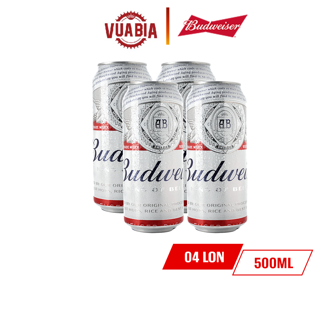 Bia Budweiser Lốc 4 Lon 500ml - Quà tặng đổi điểm