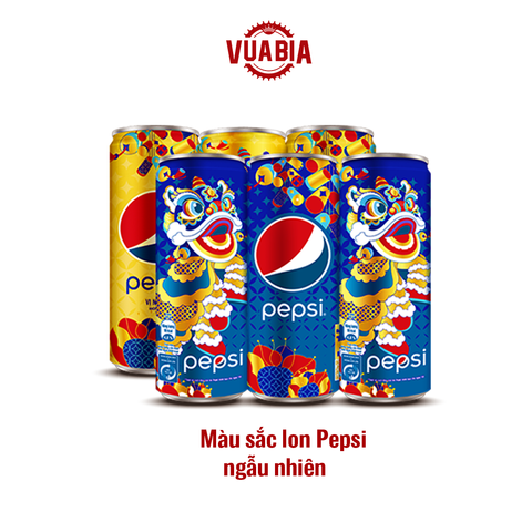 Lốc 6 Lon Nước Giải Khát Pepsi 320ml (Màu Sắc Lon Ngẫu Nhiên) - QUÀ TẶNG KHÔNG BÁN