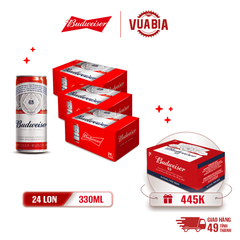 [FREESHIP] Bia Budweiser Combo 3 Thùng 24 Lon 330ml - Mua Tặng Thùng Budweiser 0.0% Độ Cồn