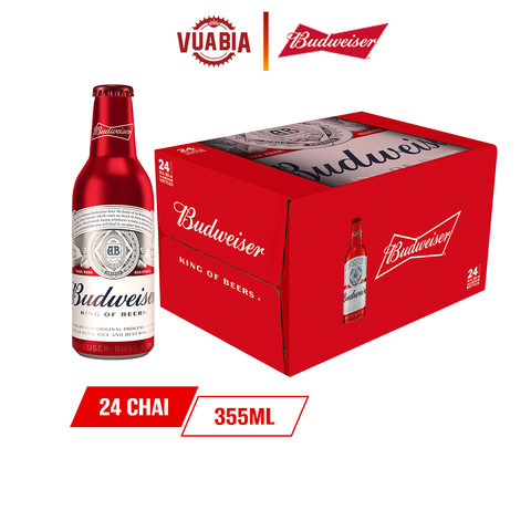 Bia Budweiser Thùng 24 Chai Aluminum 355ml.