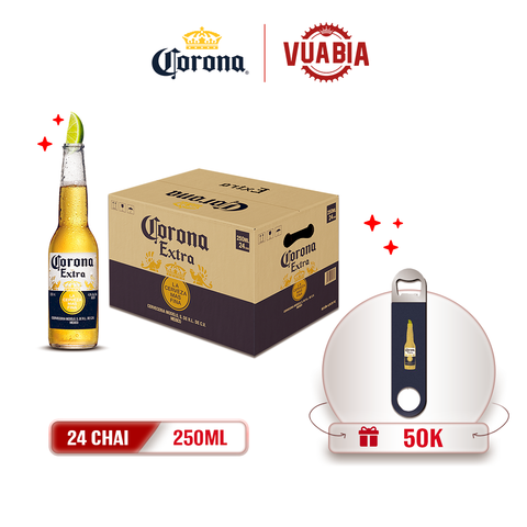 [FREESHIP] Bia Corona Extra Thùng 24 Chai 250ml - Tặng Đồ Khui Corona