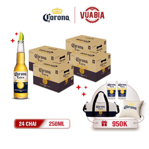 [FREESHIP] Bia Corona Extra Combo 4 Thùng 24 Chai 250ml - Combo To Quà Lớn Trị Giá 950K [Hà Nội]