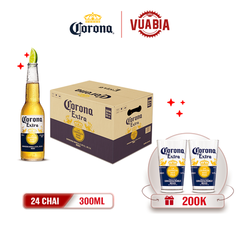 [FREESHIP] Bia Corona Extra Thùng 24 Chai 300ml - Tặng Quà Cao Cấp