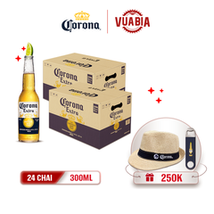 [FREESHIP] Bia Corona Extra Combo 2 Thùng 24 Chai 300ml - Tặng Khui Bia Corona +  Nón Corona