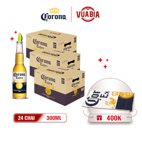 [FREESHIP] Bia Corona Extra Combo 3 Thùng 24 Chai 300ml - Tặng Khăn Tắm Corona