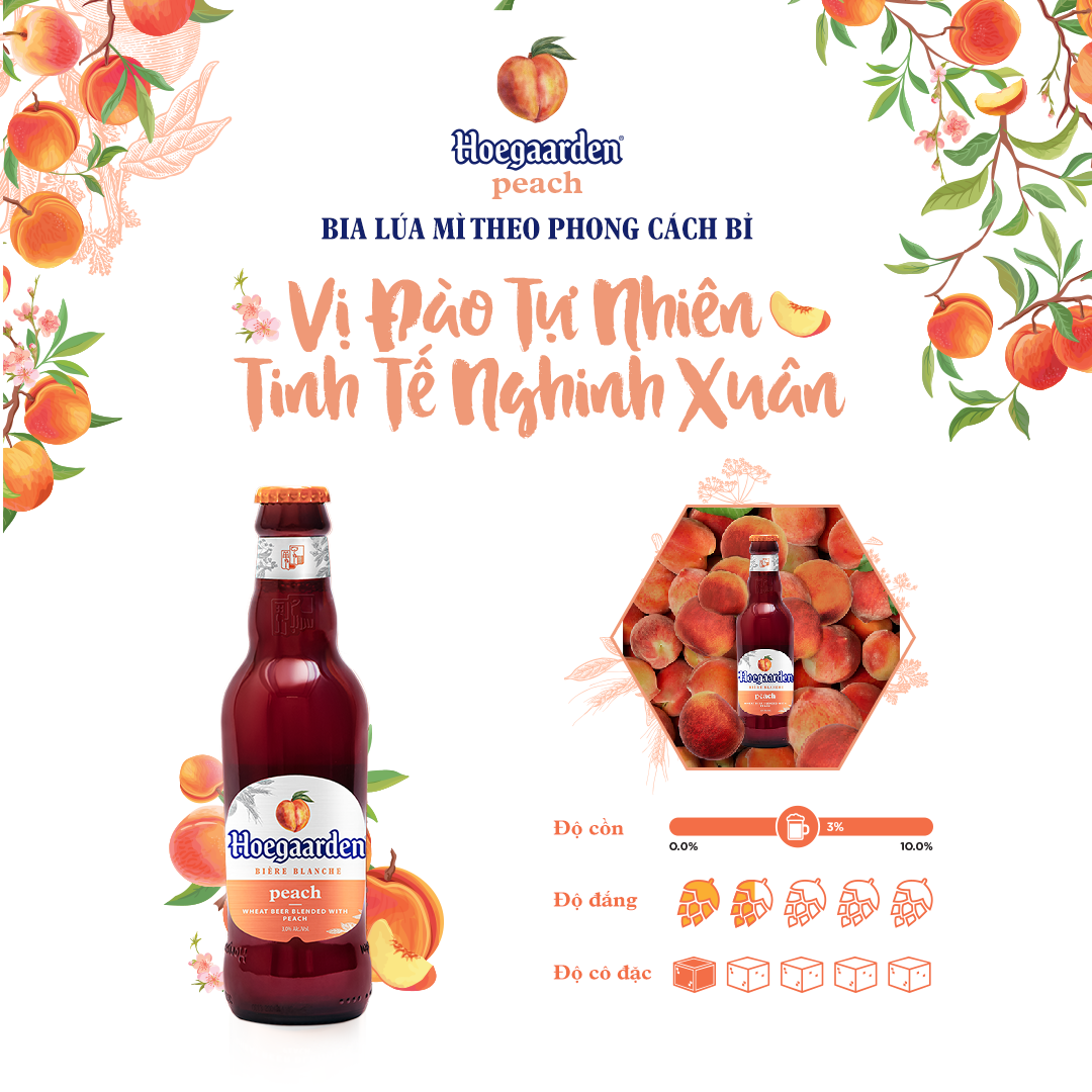 Mua Bia Hoegaarden Peach Combo 2 Thùng 24 Chai 248ml – Vua Bia