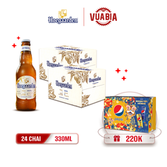 [FREESHIP] Bia Hoegaarden White Combo 2 Thùng 24 Chai 330ml - Tặng 1 Thùng Pepsi Tết