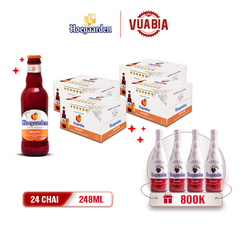 [FREESHIP] Bia Hoegaarden Peach Vị Đào Tinh Tế Combo 4 Thùng 24 Chai 248ml - Tặng 4 Chai Hoegaarden Rosée 650ml