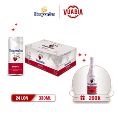 [FREESHIP] Bia Hoegaarden Rosee Thùng 24 Lon 330ml - Tặng 1 Chai Hoegaarden Rosée 650ml