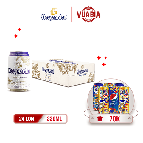 [FREESHIP] Bia Hoegaarden White Thùng 24 Lon 330ml - Tặng 1 Lốc 6 Lon Pepsi Tết