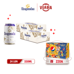 [FREESHIP] Bia Hoegaarden White Combo 2 Thùng 24 Lon 330ml - Tặng Thùng Nước Ngọt Pepsi