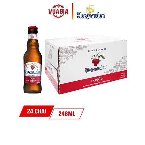 [FREESHIP] Bia Hoegaarden Rosee Thùng 24 Chai 248ml - Date [06/2024]