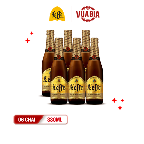 Bia Leffe Blonde (Leffe Vàng) Lốc 6 Chai 330ml - Bia Thầy Tu Nhập Khẩu