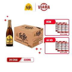 [FREESHIP] Bia Leffe Blonde (Leffe Vàng) Thùng 24 Chai 330ml - Bia Thầy Tu Nhập Khẩu - Tặng Lốc 6