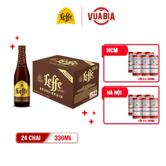 [FREESHIP] Bia Leffe Brune (Leffe Nâu) Thùng 24 Chai 330ml - Bia Thầy Tu Nhập Khẩu - Tặng Lốc 6