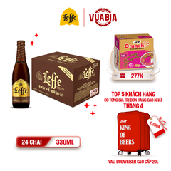 [FREESHIP] Bia Leffe Brune (Leffe Nâu) Thùng 24 Chai 330ml - Bia Thầy Tu Nhập Khẩu - Tặng Thùng Mì Omachi Vị Sườn