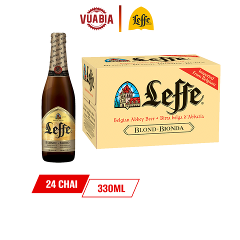 Bia Leffe Blonde (Leffe Vàng) Thùng 24 Chai 330ml - Bia Thầy Tu Nhập Khẩu.