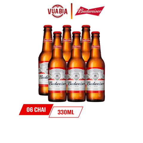 Bia Budweiser Lốc 6 Chai 330ml [Date 02/2024] [Hà Nội]