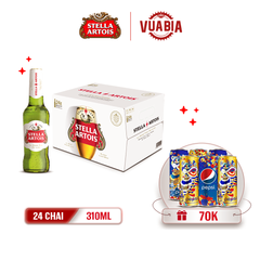 [FREESHIP] Bia Stella Artois Thùng 24 Chai 310ml - Tặng Lốc 6 lon Pepsi Tết